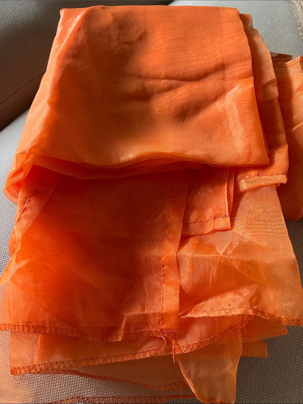IKEA Vibrant Orange Sheer Fabric Curtains